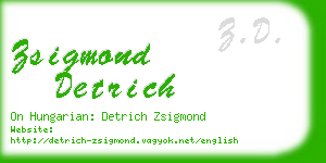 zsigmond detrich business card